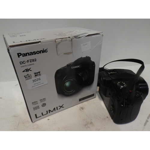 3026 - Panasonic Bridge Camera (DC-FZ82EB-K), RRP £199.99 + VAT (222-173) * This lot is subject to VAT