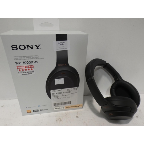 3027 - Sony Wireless Headphones (WH1000XM3), RRP £219.99 + VAT (222-175) * This lot is subject to VAT