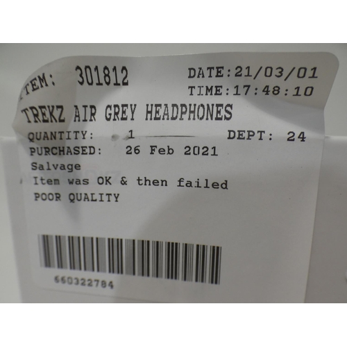 3063 - Trekz Air Bone Conduction Grey Headphones (222-140) * This lot is subject to VAT