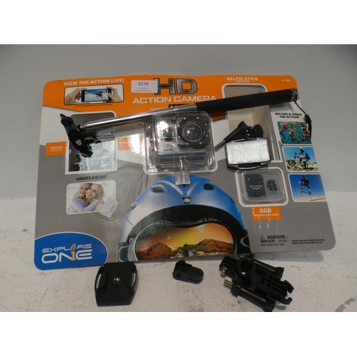 3078 - HD Action Camera With Wifi (222-320) * This lot is subject to VAT