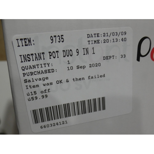 3126 - Instant Pot Duo (9 In 1) (222-230) * This lot is subject to VAT