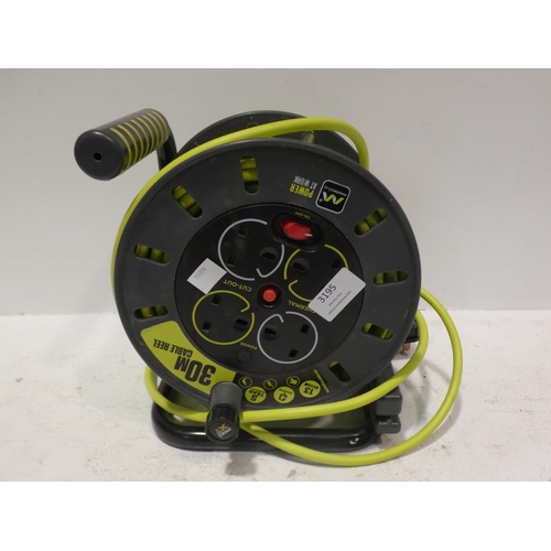 3195 - Masterplug 30M Cable Reel With Bracket (222-464) * This lot is subject to VAT