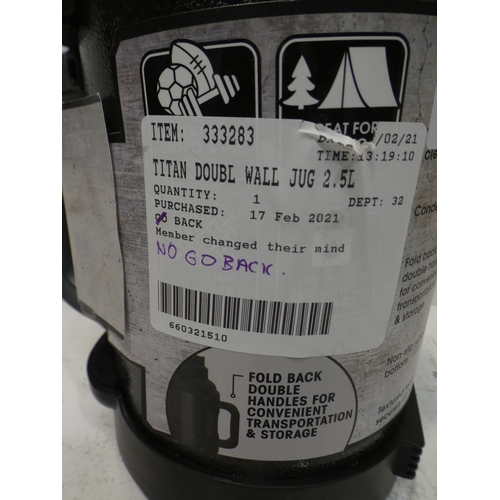 3235 - Titan Double Wall Hot/Cold Jug (2.5L) (222-60) * This lot is subject to VAT