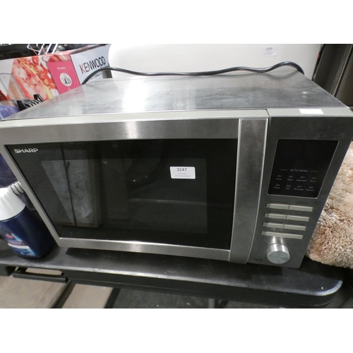 3247 - Sharp Solo Stainless Steel Microwave (model.:- R322STM) (222-51) * This lot is subject to VAT