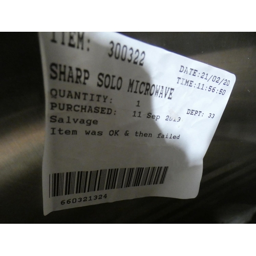 3247 - Sharp Solo Stainless Steel Microwave (model.:- R322STM) (222-51) * This lot is subject to VAT