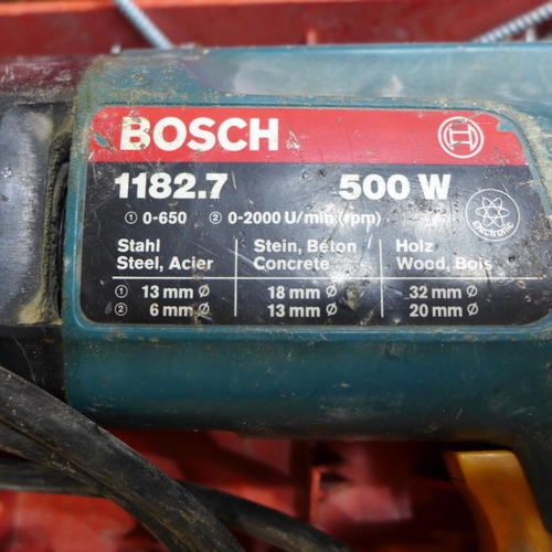 2004 - Bosch 1182.7 110v power drill - failed electrical safety test due to damaged cable - sold as scrap o... 