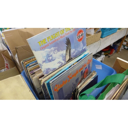 2051 - 2 Boxes & bag of LPs, approx. 200 in total, Classical, 80's mix