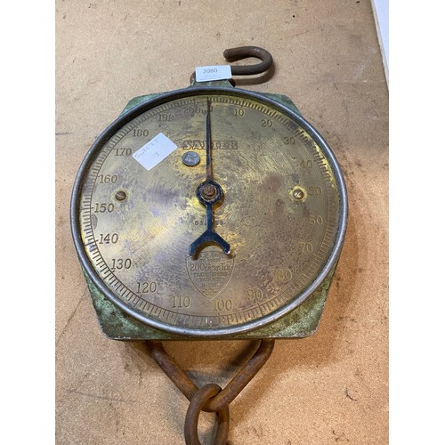 2080 - Set of vintage Salter scales - brass