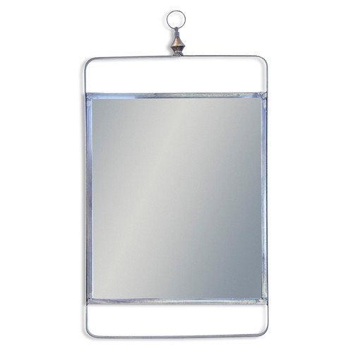 1422 - An industrial portrait black metal framed mirror, H81cms x W45cms (RFB2924)   #