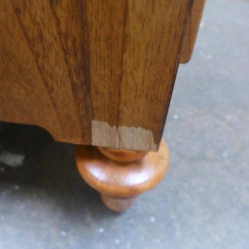 1458 - A bow front chest of five drawers - Damaged chipped left hand bottom corner other marks to corners *... 