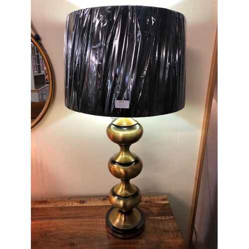 1470 - A Santiago bronze lamp with black velvet shade, height 92cm (2070345)   #