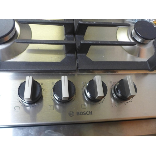 1562 - Bosch  Gas 4 Burner Hob With Flameselect-S/Steel H45xW582xD520 - model no.:- PCP6A5B90, RRP £259 inc... 