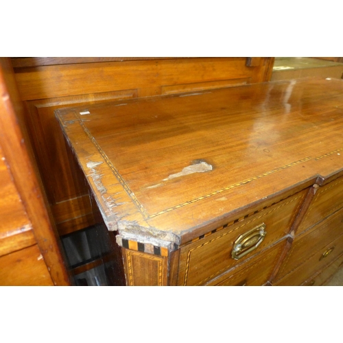 195 - An 18th Century Dutch inlaid mahogany breakfront chest of drawers