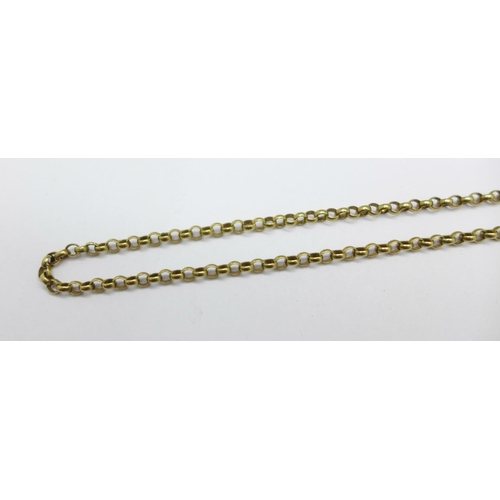 1025 - A 9ct gold belcher chain, 9.1g