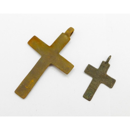 1038 - Two bronze Viking crosses, found in Russia