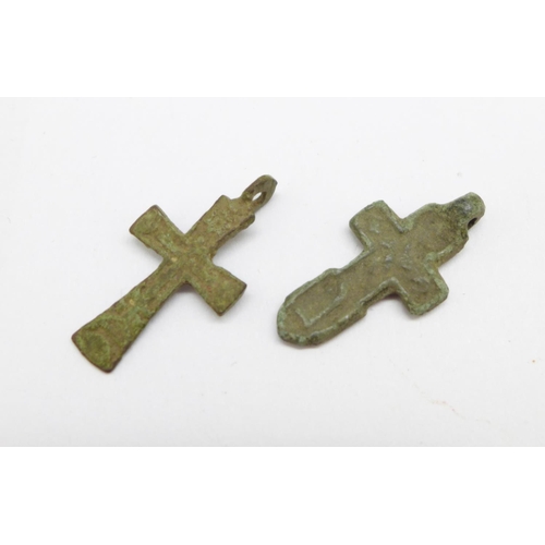 1041 - Two bronze Viking crosses, found in Russia