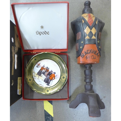 1066 - Golfing interest, statues, lidded pot, mannequin, etc. **PLEASE NOTE THIS LOT IS NOT ELIGIBLE FOR PO... 