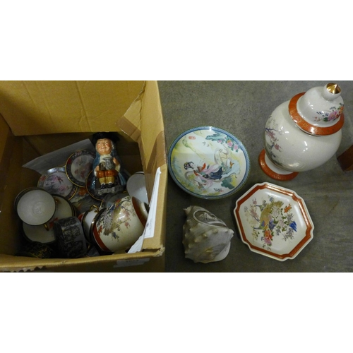 1073 - A collection of oriental china, six Geisha girl cups and saucers, Toby jug, etc. **PLEASE NOTE THIS ... 