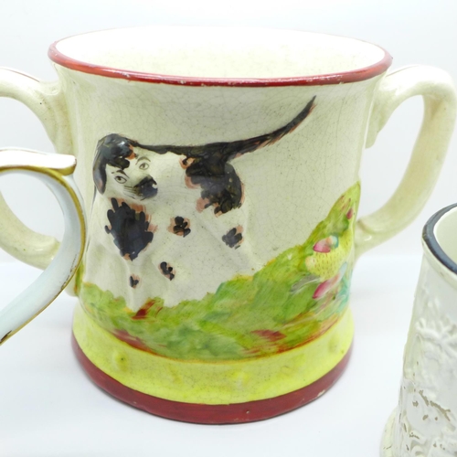 607 - Three 19th Century frog mugs, all a/f