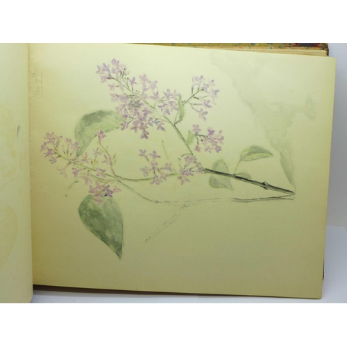 612 - A 1920's sketchbook of watercolour and pencil drawings