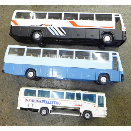 671 - Seven Corgi, two Joal and one other die-cast model coaches