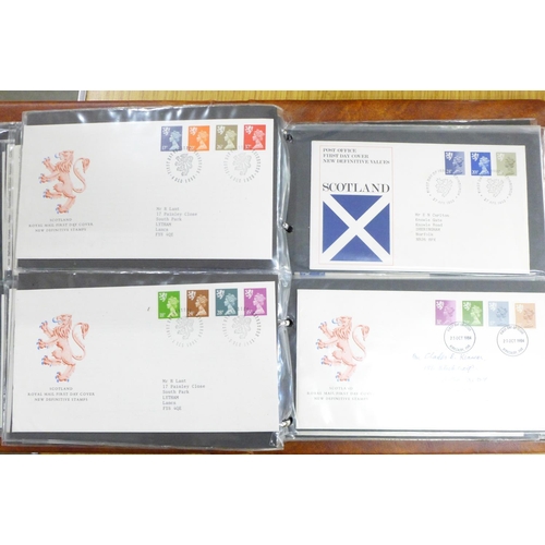 699 - An album of first day covers, regionals, Scotland, Wales, Isle of Man