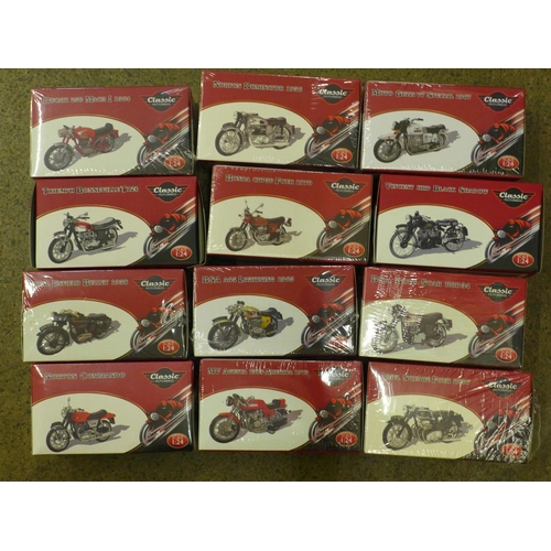 735 - Twelve Atlas Editions 1/24 scale model motorbikes, boxed