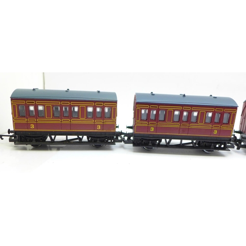 759 - A Hornby OO gauge LMS steam locomotive and four coaches