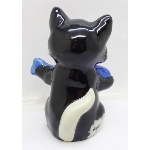 770 - Lorna Bailey Pottery, 'Pikey the Cat', 13cm, signed on the base