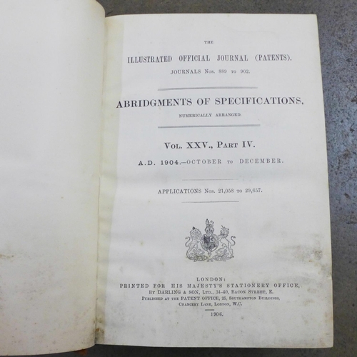 782 - One volume, Illustrated Journal of Patents, Vol XXV, Part IV, 1904