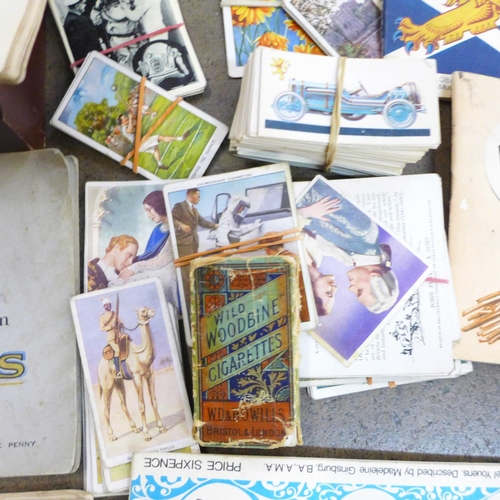 786 - A box of cigarette cards, in sets and loose, plus albums, tea cards, etc.