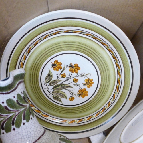 794 - Four boxes of mixed china and glass including sets of continental drinking glasses and paperweights