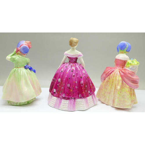 794A - Two Royal Doulton figures, Babie and Cissie and a Coalport figure, Kimberley