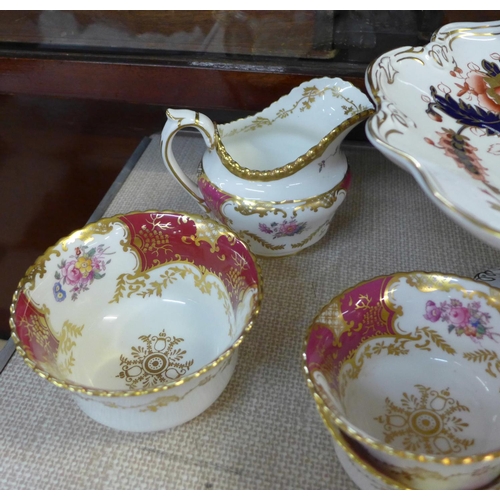 794C - A Coalport six setting part tea set with two sandwich plates and a Coalport Hong Kong tazza