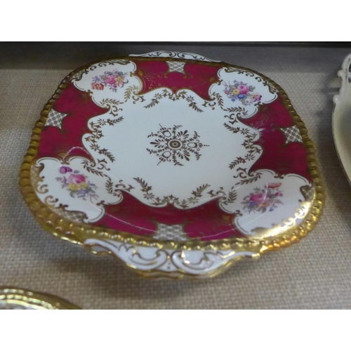 794C - A Coalport six setting part tea set with two sandwich plates and a Coalport Hong Kong tazza