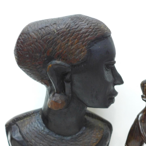 803 - Four African wooden carved figures