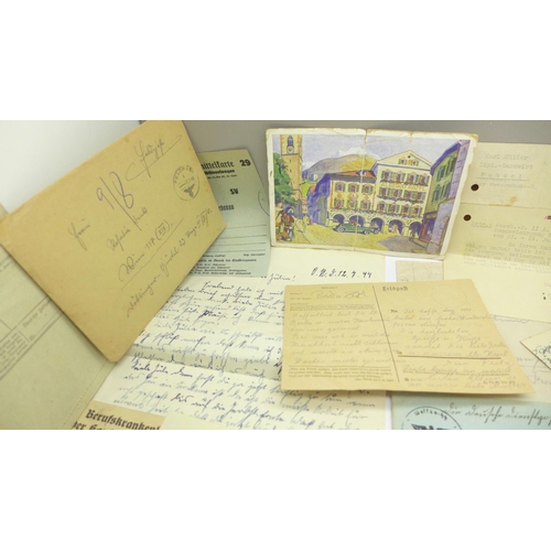 831 - German WWII period ephemera and correspondence