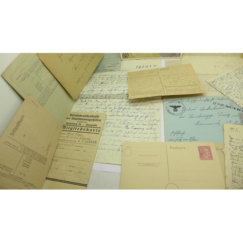 831 - German WWII period ephemera and correspondence