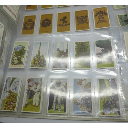 832 - Five complete sets of cigarette cards; Britain's Part in the War, Military Uniforms of the British E... 