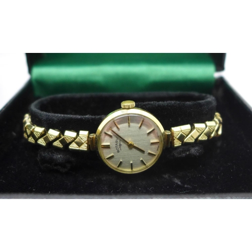 934 - Two lady's Rotary wristwatches, one with a 9ct gold case, with boxes