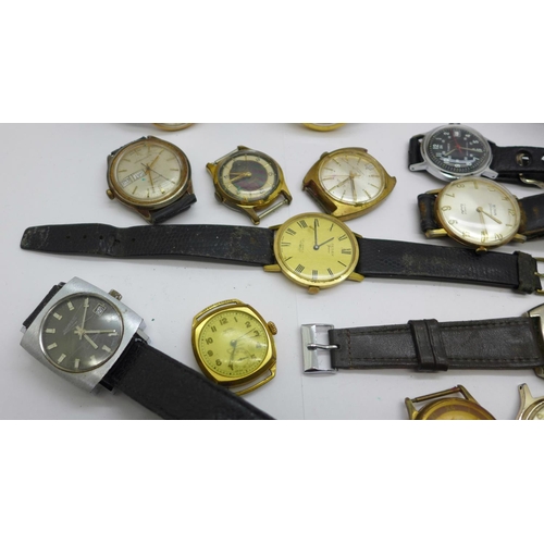 935 - A collection of wristwatches including Oris, Timex automatic, Paul Jobin, etc.