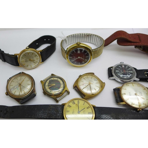 935 - A collection of wristwatches including Oris, Timex automatic, Paul Jobin, etc.