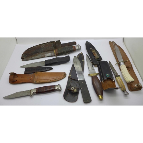 942 - Seven knives, one blade marked Rodgers