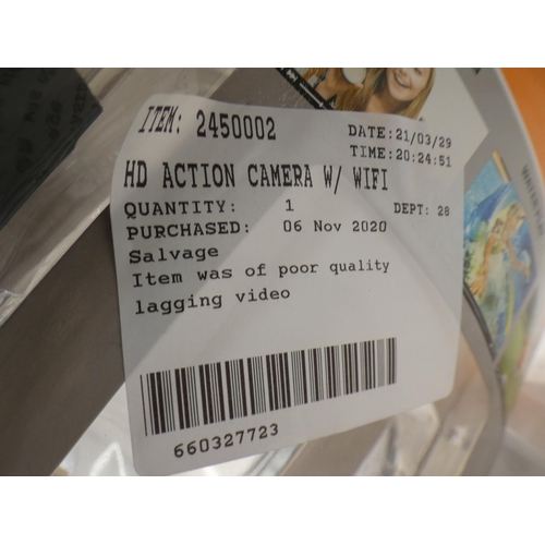 3073 - HD Action Camera With Wifi and Selfie Light (225 - 69 ) * This lot is subject to VAT