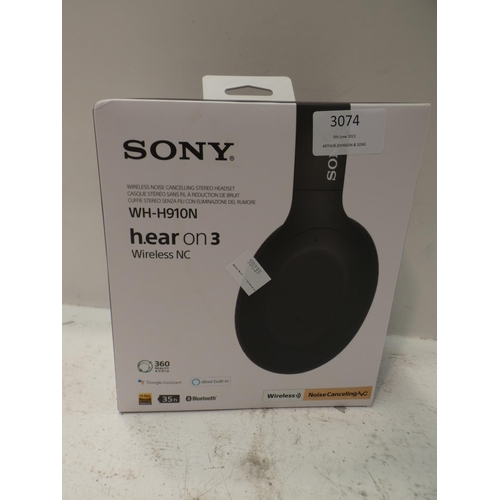 3074 - Sony Wireless Headphones (WHH910NB), RRP £149.99 + VAT  (222-434) * This lot is subject to VAT