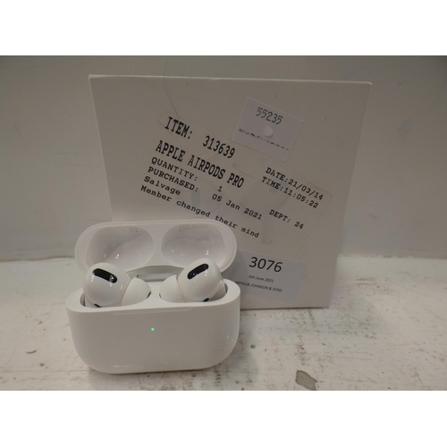 3076 - Apple Airpods Pro (MWP22ZM/A), RRP £189.99 + VAT (222-428) * This lot is subject to VAT