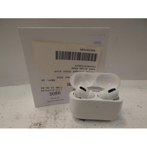 3086 - Apple Airpods Pro (model:- MWP22ZM/A), RRP £189.99 + VAT (225 - 89 ) * This lot is subject to VAT