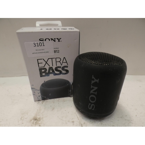 3101 - Sony Xb12 Speaker (model:- SRSXB12B.CE7) (225 - 32 ) * This lot is subject to VAT