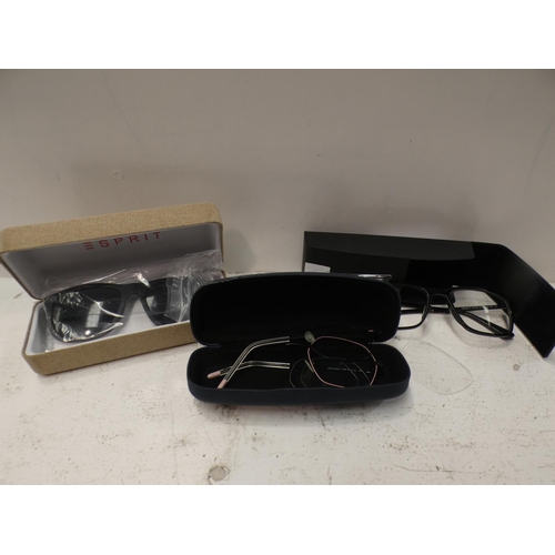 3114 - Three Pairs of Glasses:- Esprit Black Plastic Sunglasses, Police VPL Black Plastic Glasses and Black... 