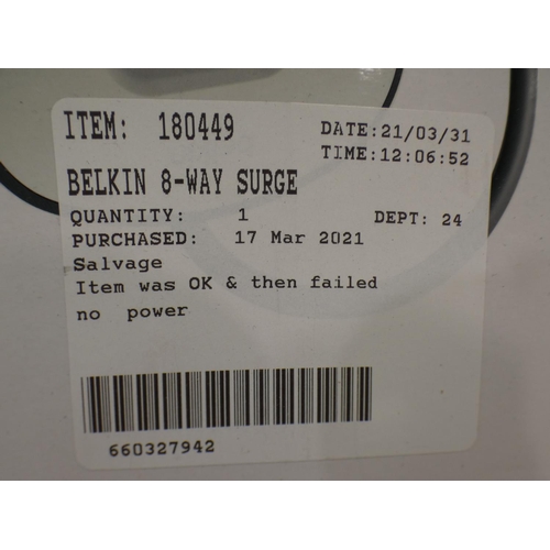 3145 - Belkin 8-Way Surge 8 Socket Surge Protector Extension Lead (225 - 20 ) * This lot is subject to VAT